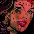 Wonder Woman Gesicht Pop Art von Rene Ladenius Digital Art Miniaturansicht