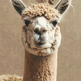 Unexpected friendship - robin and alpaca by Emiel de Lange