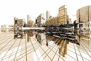 Architektur Konzept futuristische Stadt Poster-City