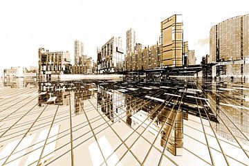 Architectuur Concept Futuristische Stad Poster Stad van Max Steinwald