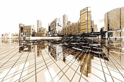 Architecture Concept Futuristic City Poster City by Max Steinwald
