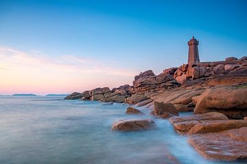 Ploumanach lighthouse at the pink granite coast in Brittany, France by Sjoerd van der Wal Photography