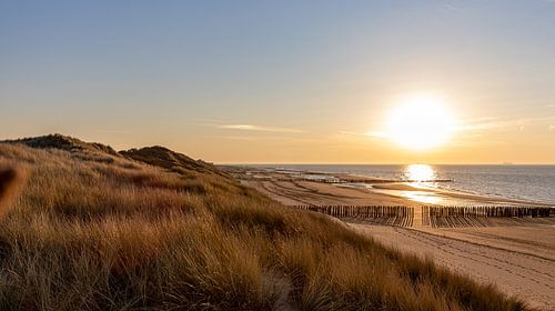 Domburgse strand bij avondlicht