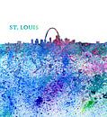 Silhouette impressionniste de St. Louis Missouri Skyline par Markus Bleichner Aperçu