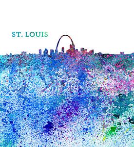 St. Louis Missouri Skyline Silhouette Impressionistisch