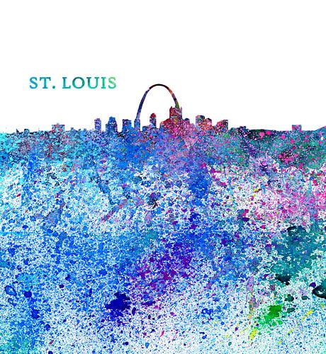 St.Louis Missouri Skyline Silhouette Impressionistisch