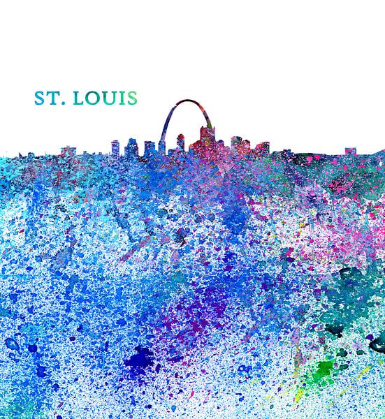 Silhouette impressionniste de St. Louis Missouri Skyline par Markus Bleichner