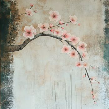 Bloeiende bloem botanisch Japandi