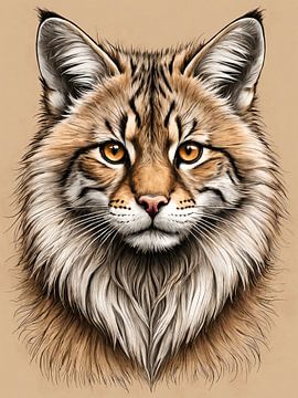 Portrait of a wild cat by H.Remerie Photography and digital art