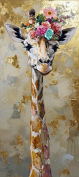 Giraffe Kunstwerk von Wunderbare Kunst