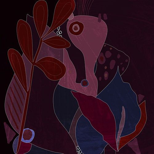 Abstrakte Fantasie in Rot