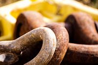 Détail d'un câble provenant de la mer.