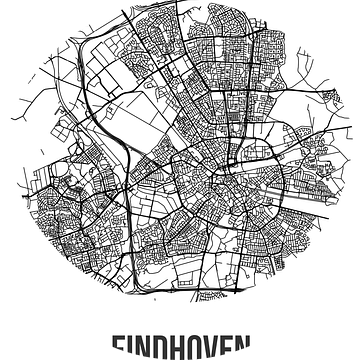Eindhoven (Noord-Brabant) | Landkaart | Zwart-wit van MijnStadsPoster