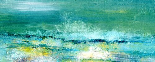 Mistpanorama in blauw- en groentinten van Claudia Gründler
