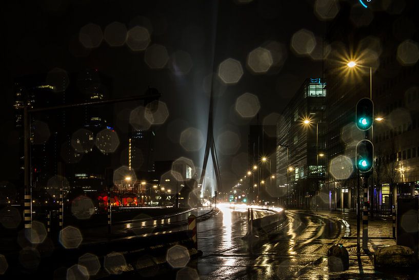Erasmusbrug in the rain par Peter Hooijmeijer