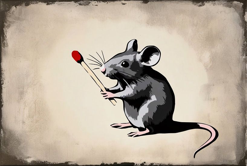 Souris humoristique avec allumette par Imperial Art House