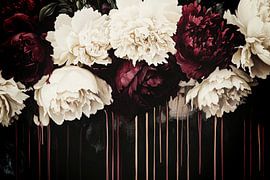 Dark flowing floral peony romance by Floral Abstractions