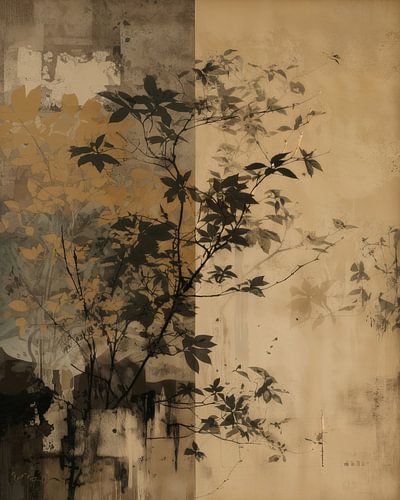 Collage Wabi-sabi in Erdtönen