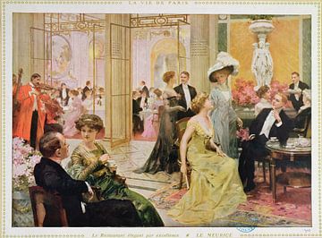 Hotel Meurice, 1909 (colour litho) by Bridgeman Images