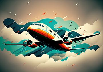 Vliegtuig Vector Design Art van Tim Kunst en Fotografie