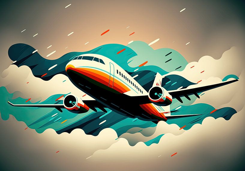 Vliegtuig Vector Design Art van Tim Kunst en Fotografie