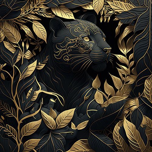 Black Panther with gold