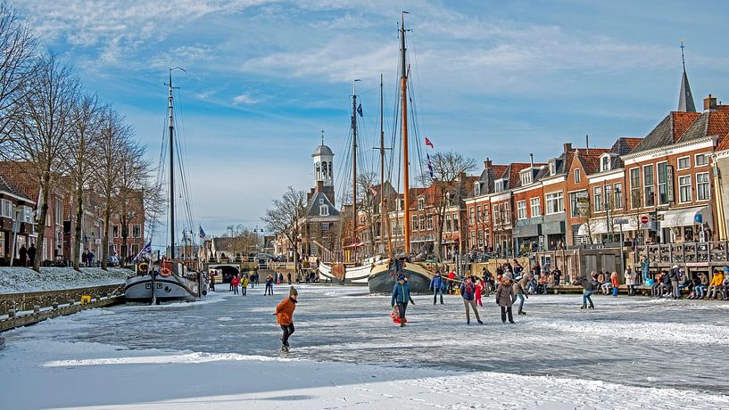 Ice fun on the Dokkumer Ee in winter in the Netherlands by Eye on You