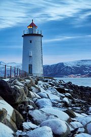 Hogstein lighthouse in winter, Godøy, Ålesund, Norway by qtx