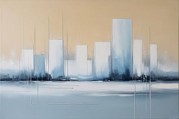 Abstracte skyline in zachte tinten van Art & Soul Creations