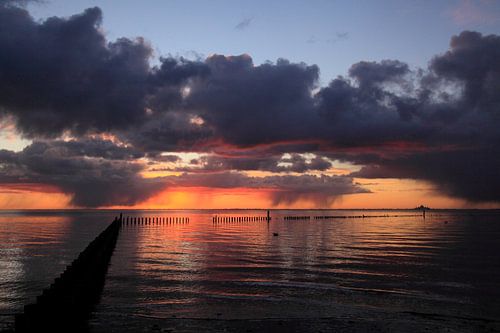 Ameland/Zonsopkomst op het wad