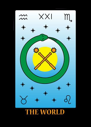 The World Tarot Card XXI Spiritual Wall Decoration Art Print