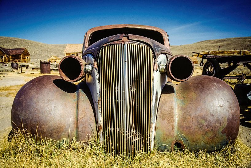 Front of a vintage car in the ghost town of Bodie in California USA by Dieter Walther