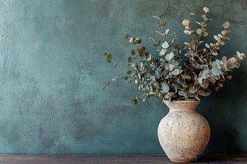 Rustieke vaas met eucalyptus van Imperial Art House