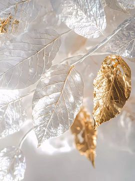 winter white gold leaves by haroulita