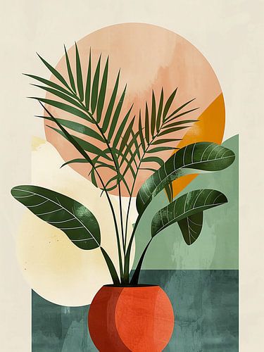 Plant in de zonsondergang