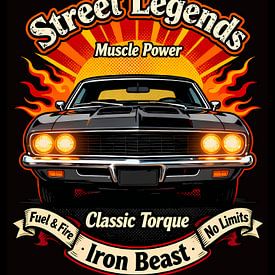 Street Legends: Classic American Muscle Car Icon by Indharta Harviansyah Avy