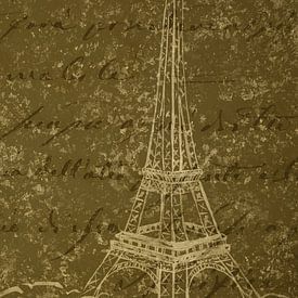 Oui, Oui, Paris! Aquarel schilderij Eiffeltoren Parijs deel 4 van 4 (Frankrijk stedentrip romantisch van Natalie Bruns