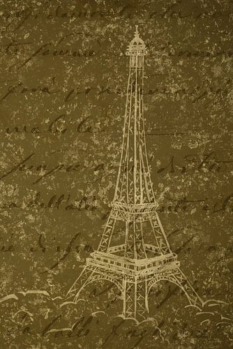 Oui, Oui, Paris! Aquarel schilderij Eiffeltoren Parijs deel 4 van 4 (Frankrijk stedentrip romantisch