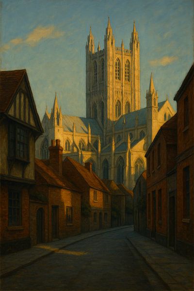 Canterbury Twilight Serenity – Golden Light Over the Cathedral by Travel Shop