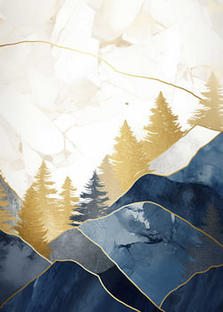 Natur Abstrakt Gold Dekor