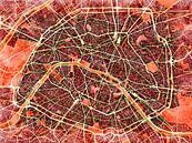 Kaart van Parijs in de stijl 'Amber Autumn' van Maporia thumbnail