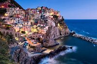 Manarola after sunset, Cinque Terre, Italy