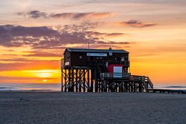 Coucher de soleil sur la côte de la mer du Nord sur Achim Thomae Photography