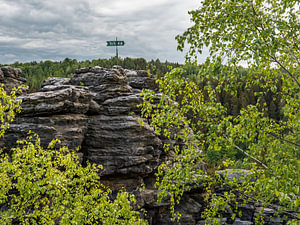Bielatal, Sächsische Schweiz - Daxenstein mit Wetterfahne