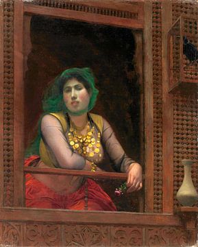 Jean-Léon Gérôme, Frau auf einem Balkon, 1887 von Atelier Liesjes