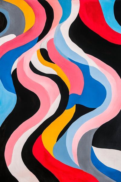 Farbenfrohe Wellenmuster – Abstrakte Kunst von Poster Art Shop