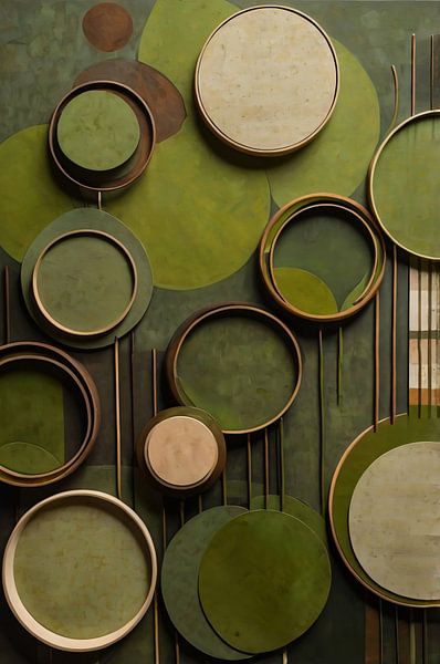 Abstract geometric design with circles and lines by Art & Soul Creations