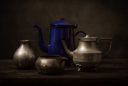 Three Pewter, One Blue