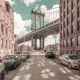 NEW YORK CITY Manhattan Bridge | urbaner Vintage-Stil von Melanie Viola