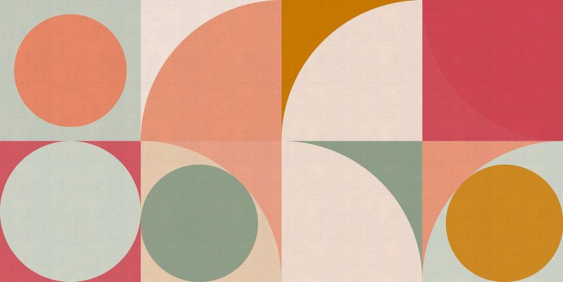 Verspieltes Retro auf cremefarbenem Hintergrund von Dina Dankers